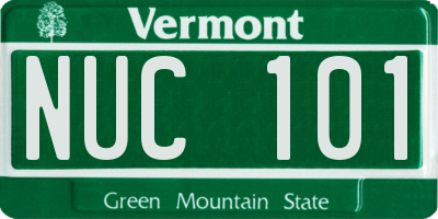 VT license plate NUC101