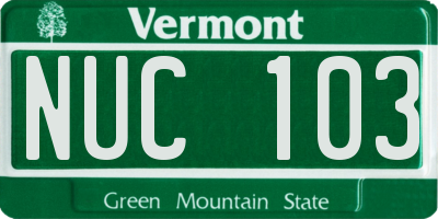 VT license plate NUC103