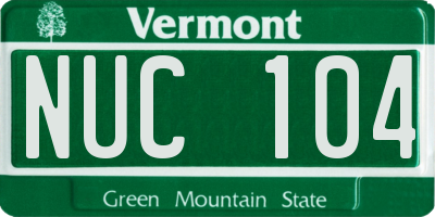 VT license plate NUC104
