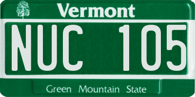 VT license plate NUC105