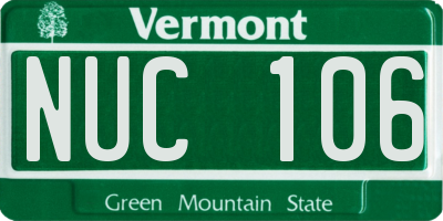 VT license plate NUC106