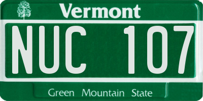 VT license plate NUC107