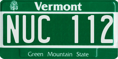 VT license plate NUC112