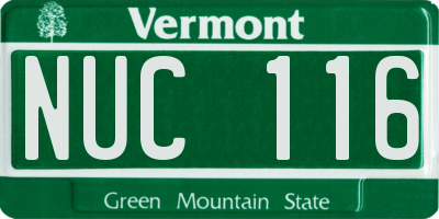 VT license plate NUC116