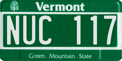 VT license plate NUC117