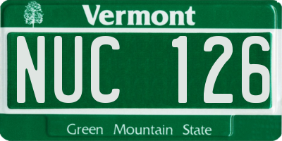 VT license plate NUC126