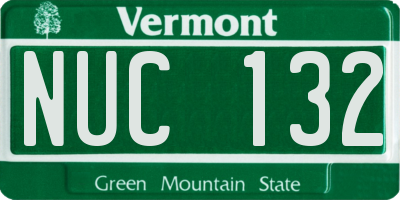 VT license plate NUC132