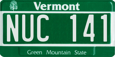 VT license plate NUC141