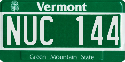 VT license plate NUC144