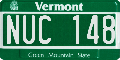VT license plate NUC148