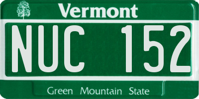 VT license plate NUC152