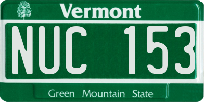 VT license plate NUC153