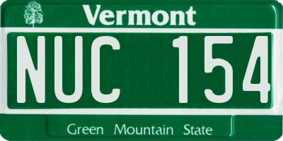 VT license plate NUC154