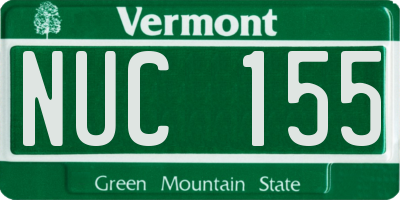 VT license plate NUC155
