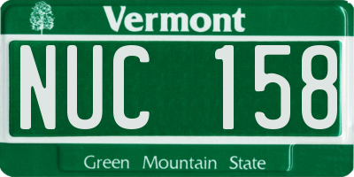 VT license plate NUC158