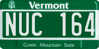 VT license plate NUC164
