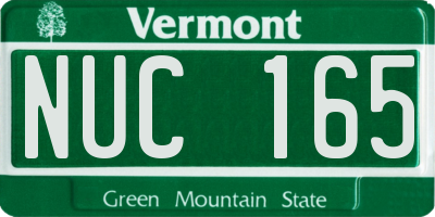 VT license plate NUC165