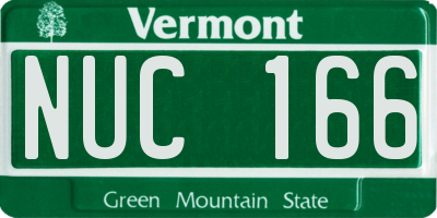 VT license plate NUC166