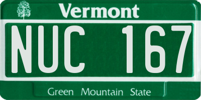 VT license plate NUC167
