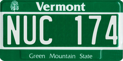 VT license plate NUC174