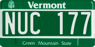 VT license plate NUC177
