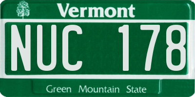 VT license plate NUC178