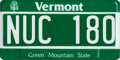 VT license plate NUC180