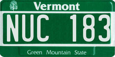 VT license plate NUC183