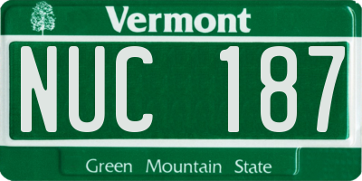 VT license plate NUC187