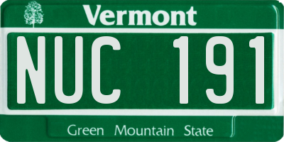 VT license plate NUC191