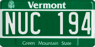 VT license plate NUC194