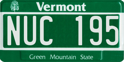 VT license plate NUC195