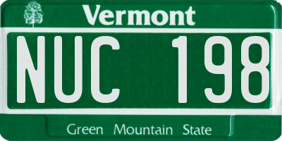 VT license plate NUC198