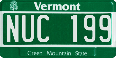 VT license plate NUC199