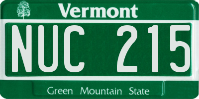 VT license plate NUC215