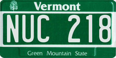 VT license plate NUC218