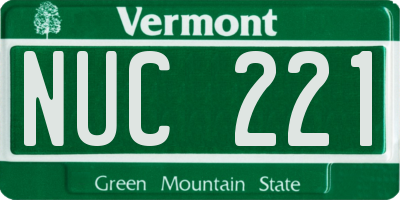 VT license plate NUC221