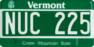 VT license plate NUC225