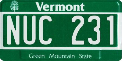 VT license plate NUC231