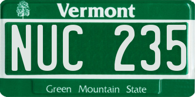 VT license plate NUC235