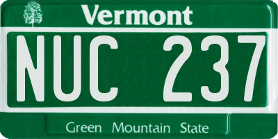 VT license plate NUC237