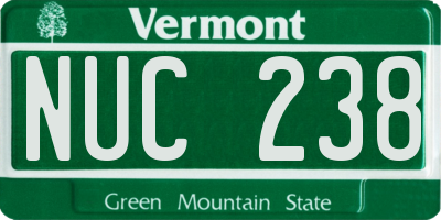VT license plate NUC238