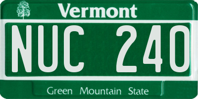 VT license plate NUC240