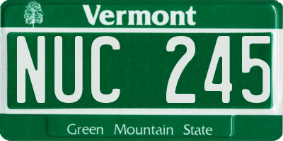 VT license plate NUC245
