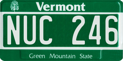 VT license plate NUC246