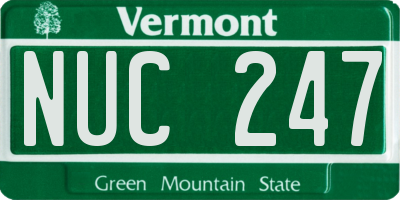 VT license plate NUC247