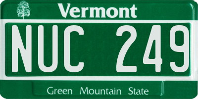 VT license plate NUC249