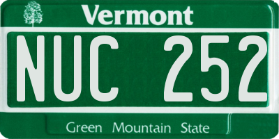 VT license plate NUC252