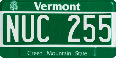 VT license plate NUC255