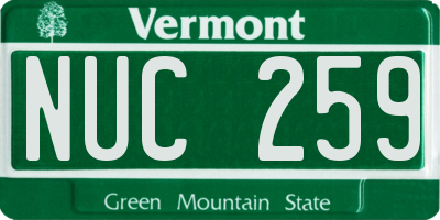 VT license plate NUC259